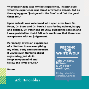 Transformational Event - Feeding the White Wolf, Friday, March 1, 2024 by Stew Bittman and Dr. Peter Amlinger